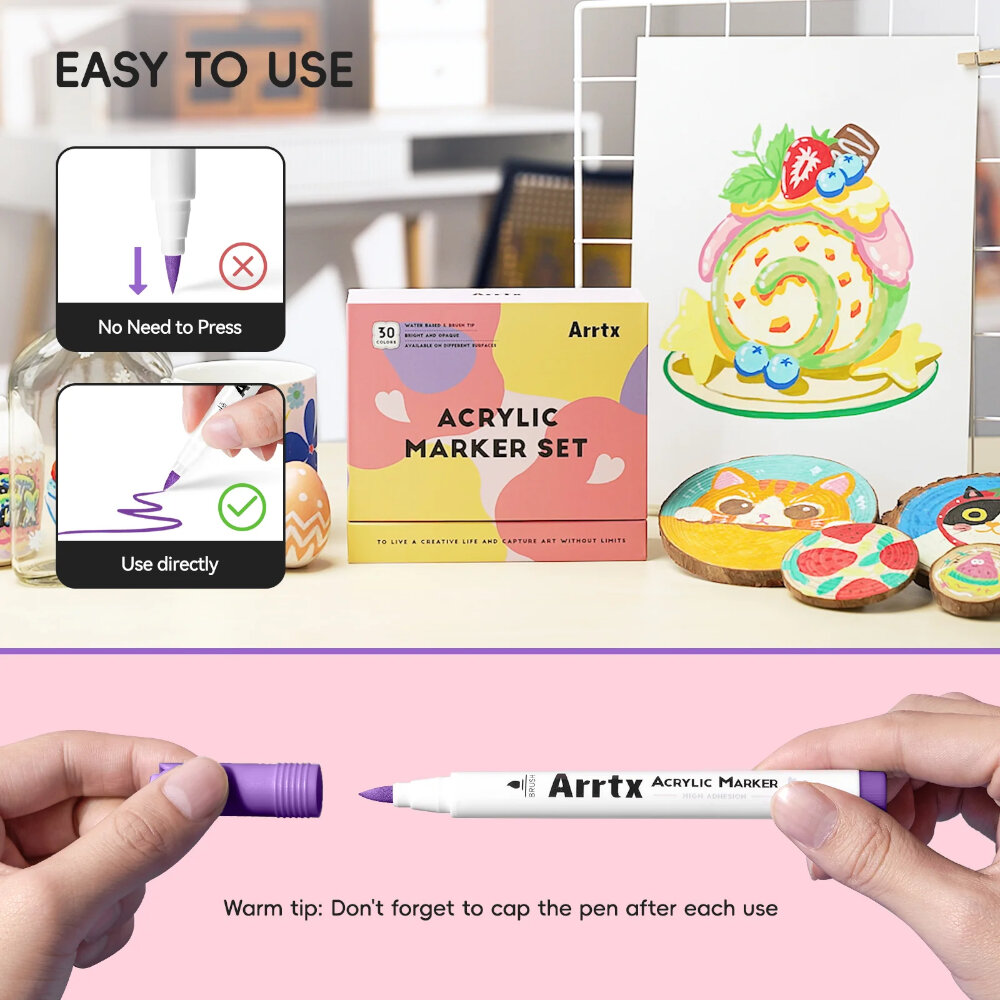 Arrtx 30 Ακρυλικοί Μαρκαδόροι Brush Tip Series D view 5