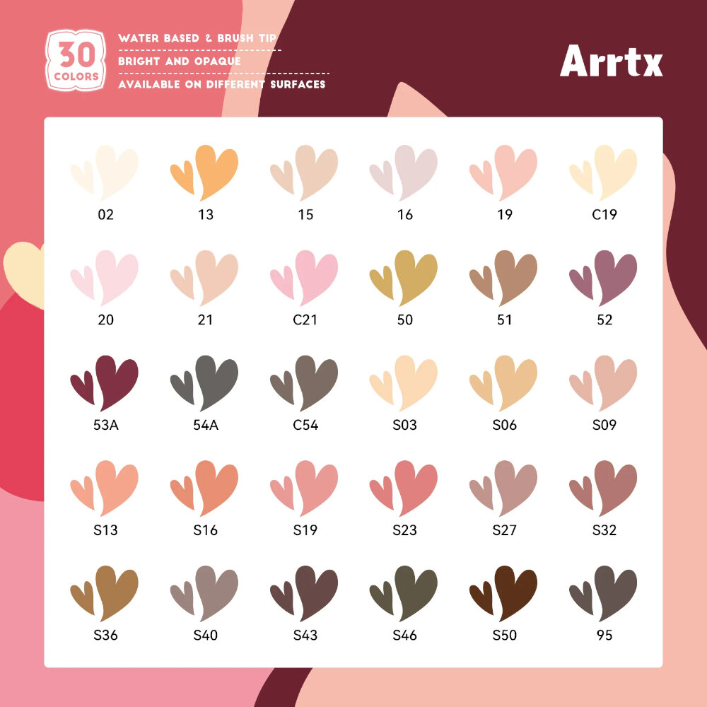 Arrtx 30 Ακρυλικοί Μαρκαδόροι Brush Tip Series C view 3