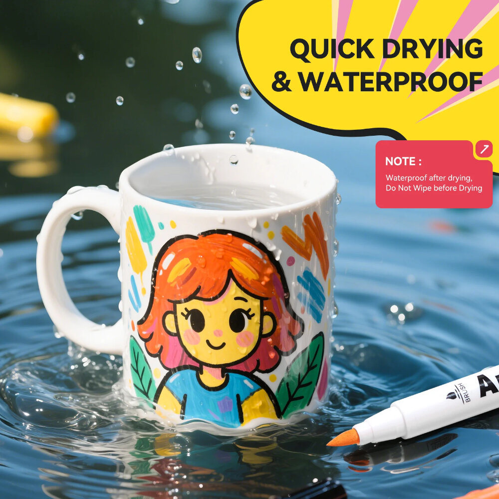 Arrtx 120 Ακρυλικοί Μαρκαδόροι Brush Tip view 5