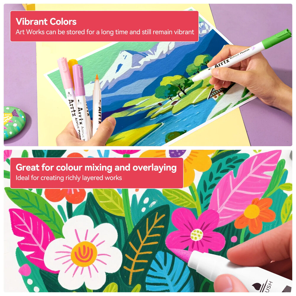 Arrtx 120 Ακρυλικοί Μαρκαδόροι Brush Tip