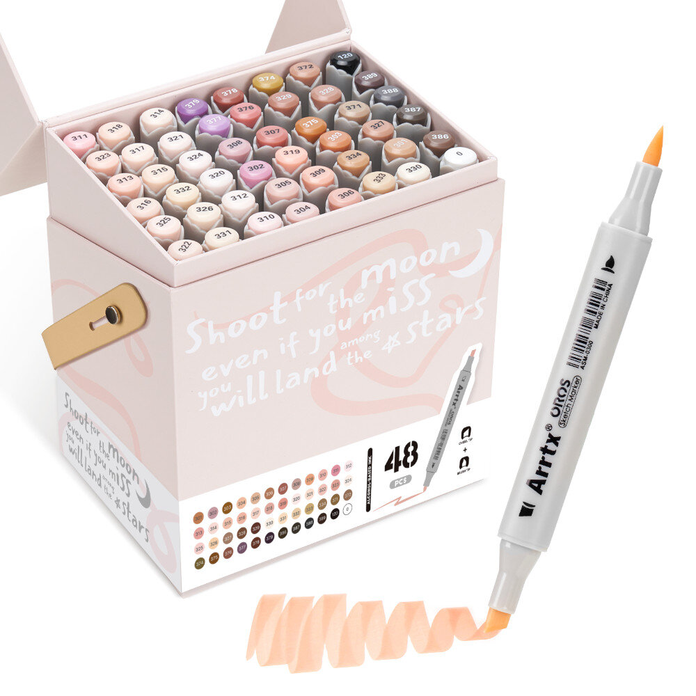 Arrtx 48 Μαρκαδόροι Οινοπνεύματος Oros Skin Tones Brush & Chisel