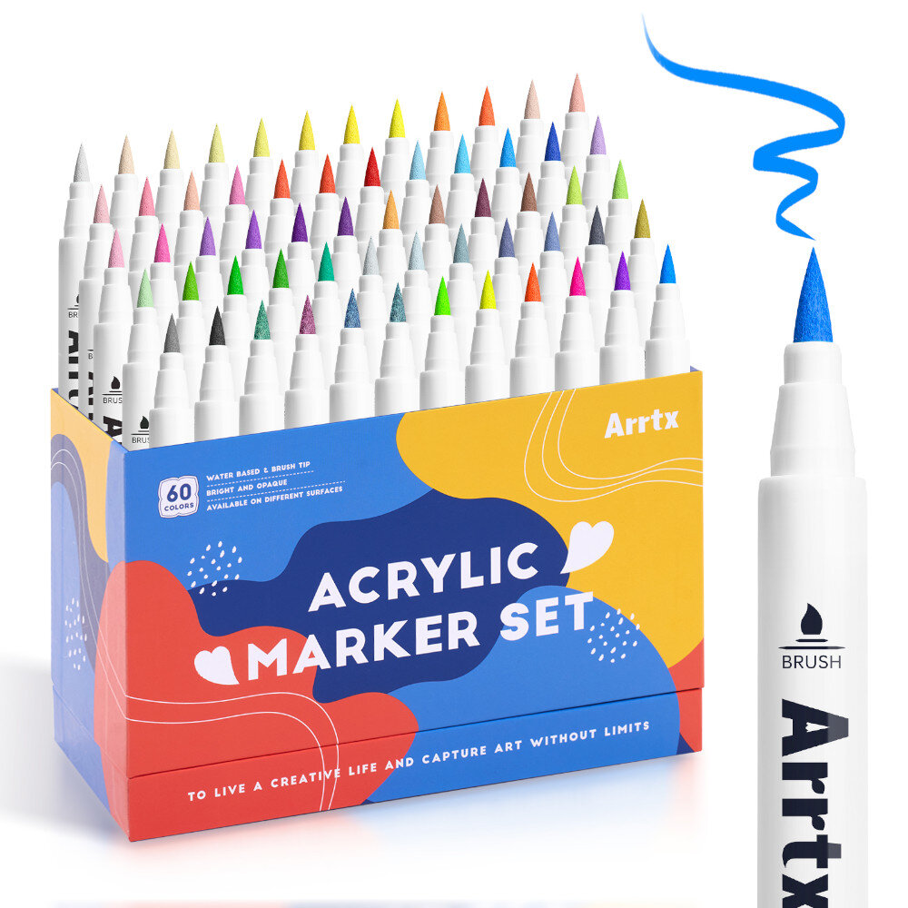 Arrtx 60 Ακρυλικοί Μαρκαδόροι Brush Tip Series A