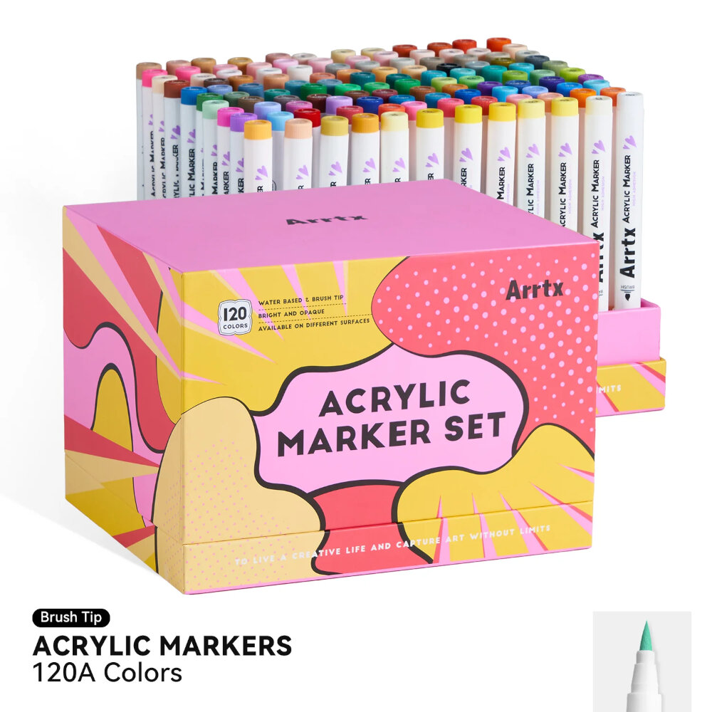 Arrtx 120 Ακρυλικοί Μαρκαδόροι Brush Tip