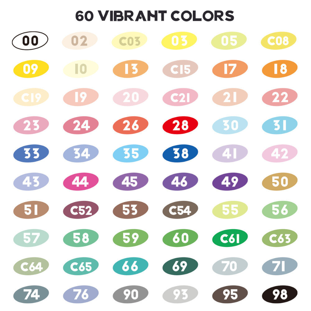 Arrtx 60 Ακρυλικοί Μαρκαδόροι Brush Tip Series B