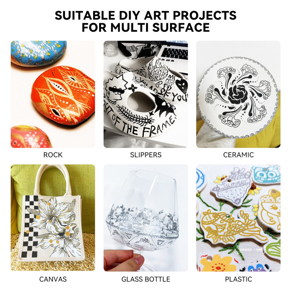 Arrtx 10 Ακρυλικοί Μαρκαδόροι Highlight Colours - Πινέλο view 5