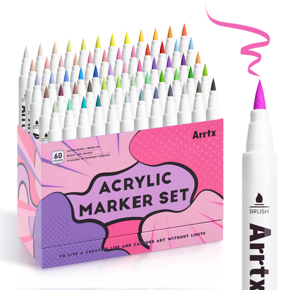 Arrtx 60 Ακρυλικοί Μαρκαδόροι Brush Tip Series B