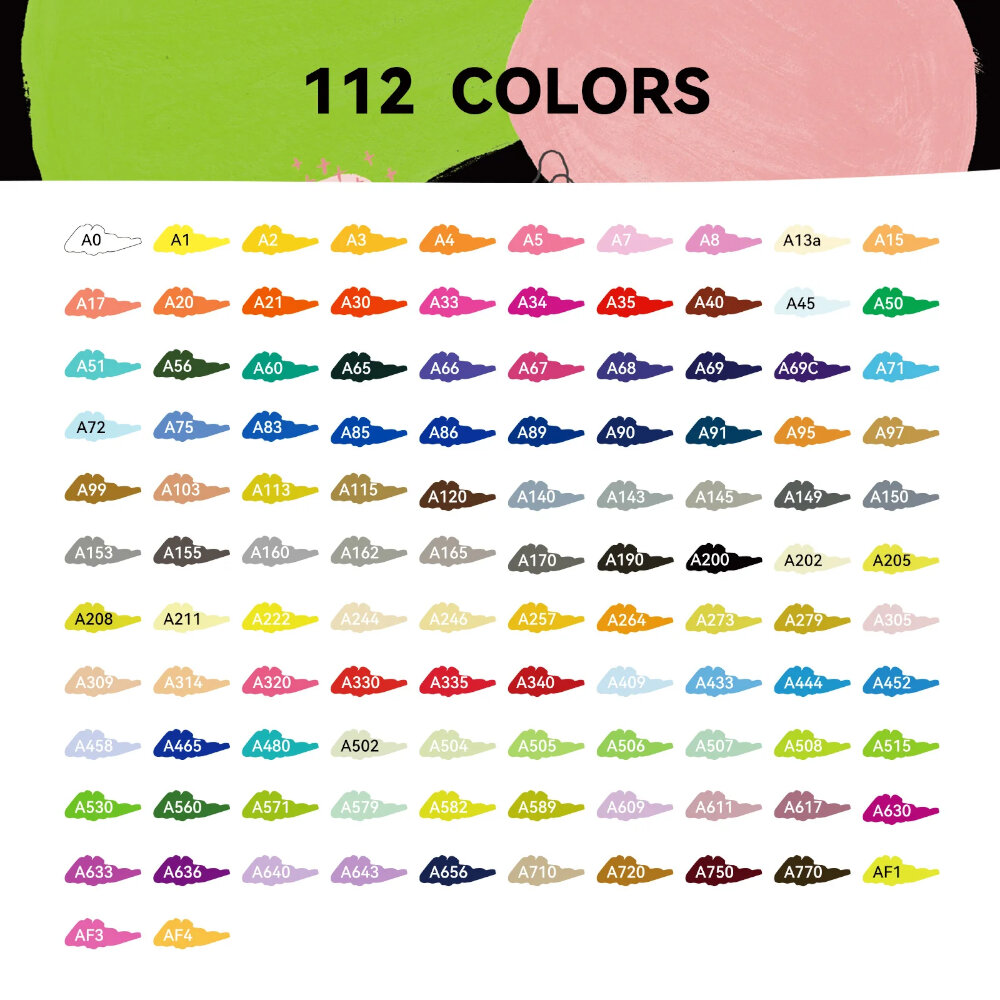 Arrtx 112 Ακρυλικοί Μαρκαδόροι με Δύο Μύτες Brush & Fine