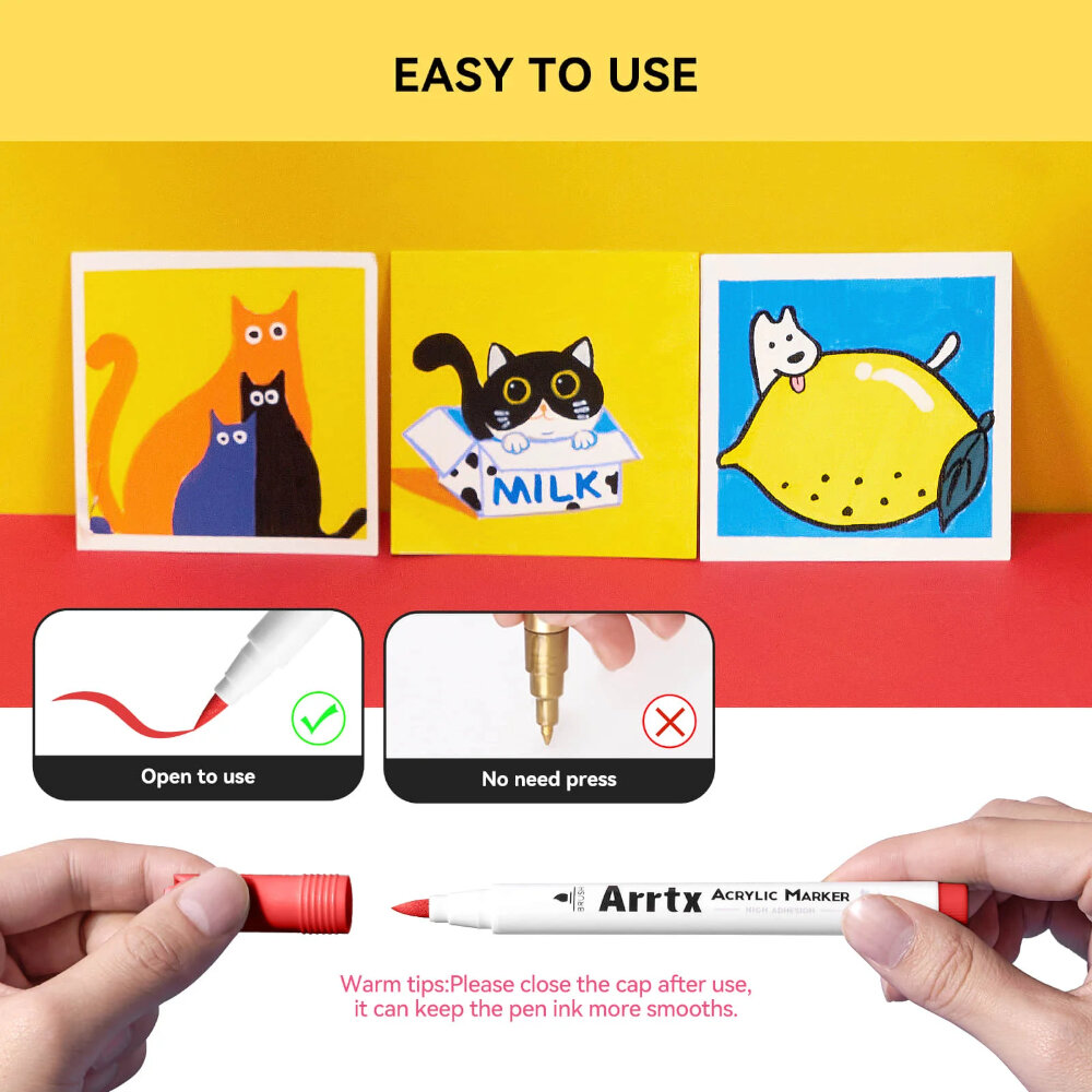 Arrtx 120 Ακρυλικοί Μαρκαδόροι Brush Tip view 6