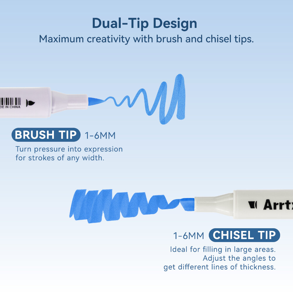 Arrtx 24 Μαρκαδόροι Οινοπνεύματος Oros Basic Tones Brush & Chisel