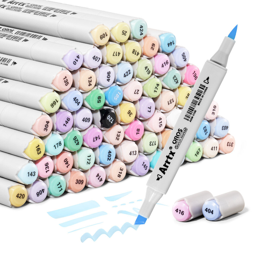 Arrtx 66 Pastel Μαρκαδόροι Οινοπνεύματος Oros Brush & Chisel