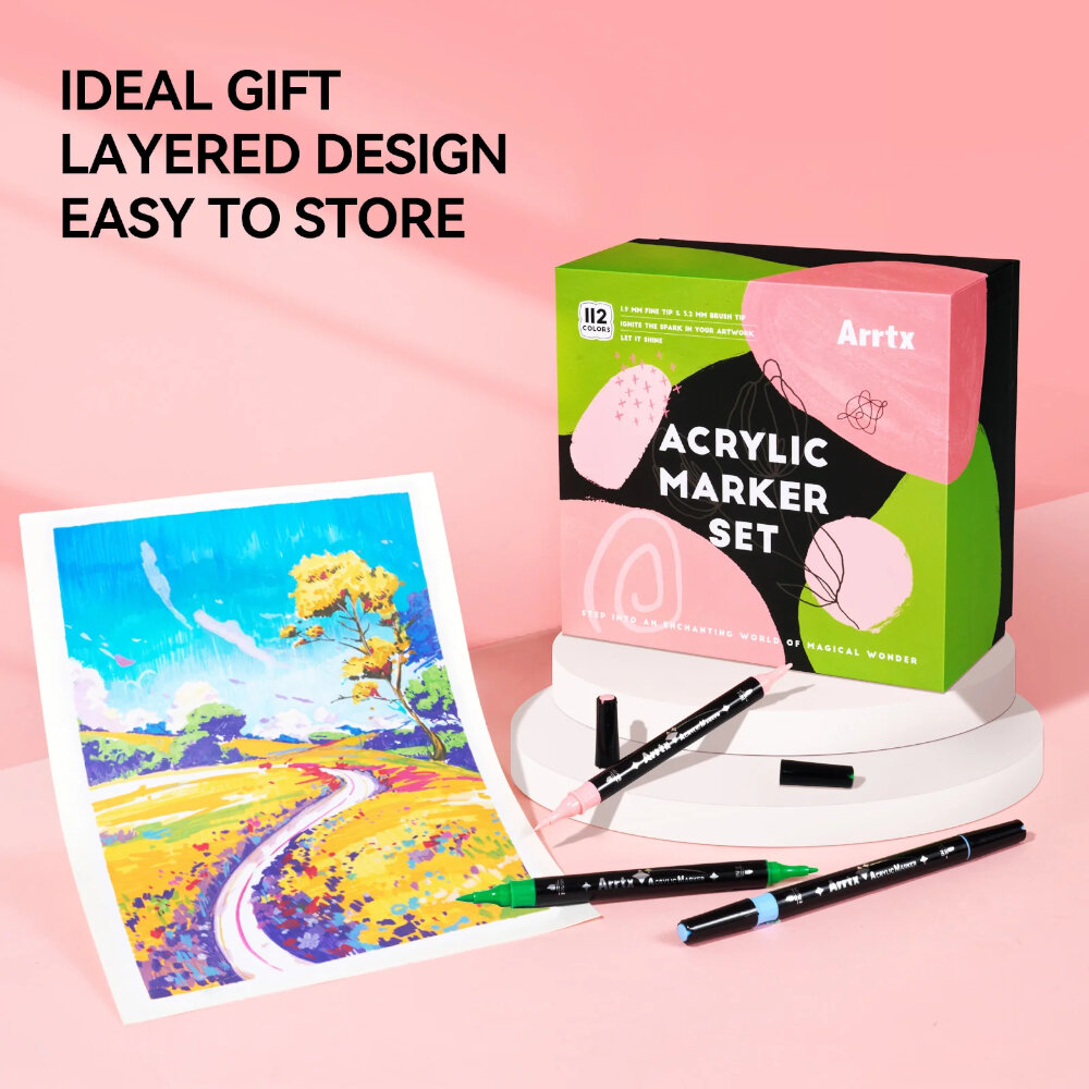 Arrtx 112 Ακρυλικοί Μαρκαδόροι με Δύο Μύτες Brush & Fine view 7