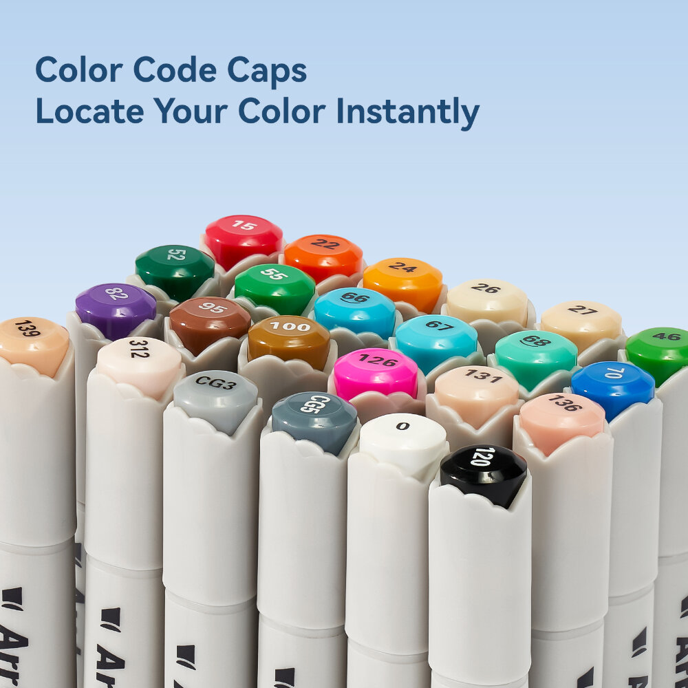 Arrtx 24 Μαρκαδόροι Οινοπνεύματος Oros Basic Tones Brush & Chisel view 7