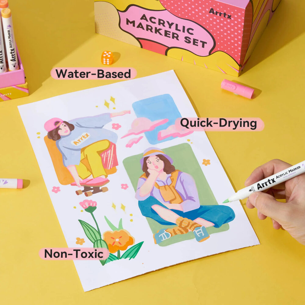 Arrtx 120 Ακρυλικοί Μαρκαδόροι Brush Tip view 7