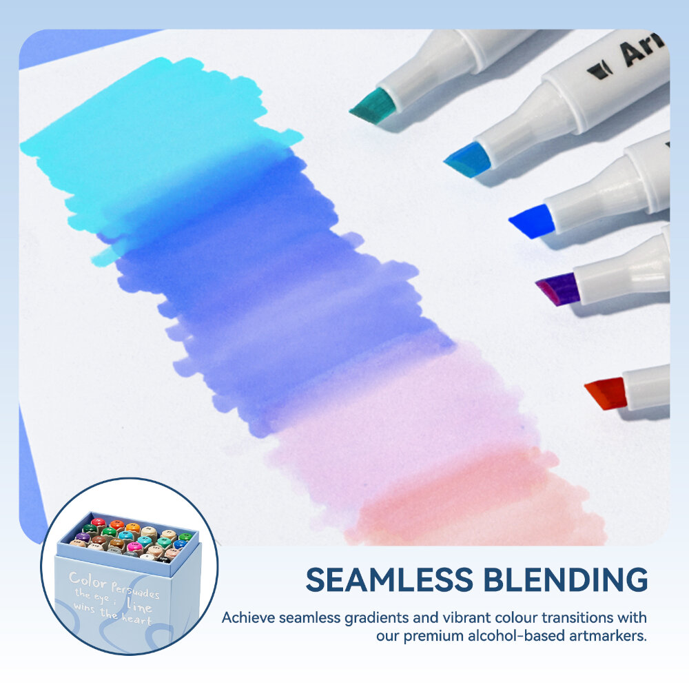 Arrtx 24 Μαρκαδόροι Οινοπνεύματος Oros Basic Tones Brush & Chisel