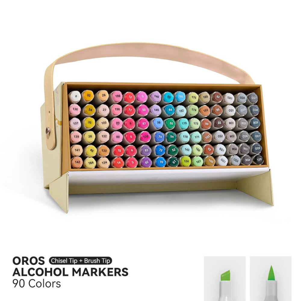 Arrtx 90 Μαρκαδόροι Οινοπνεύματος Oros Vibrant Colours Brush & Chisel
