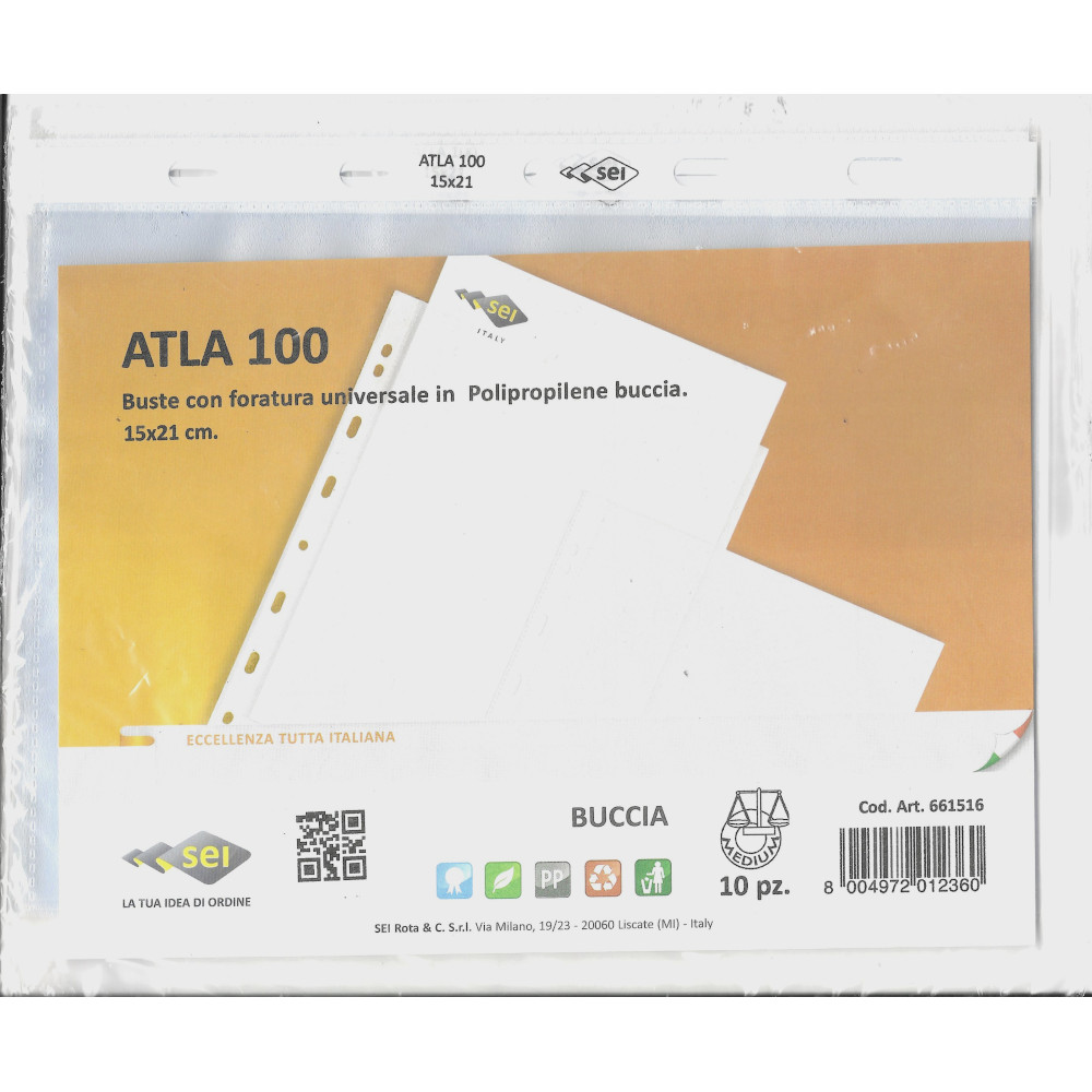 Sei Διαφάνειες με Τρύπες Atla 100 15x21cm 10τμχ
